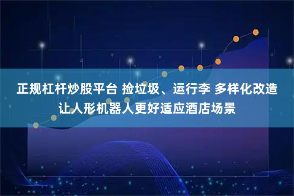 正规杠杆炒股平台 捡垃圾、运行李 多样化改造让人形机器人更好适应酒店场景
